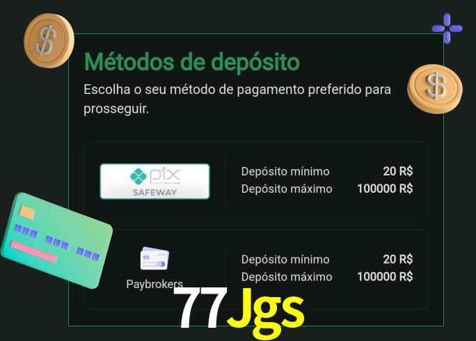 O cassino 77Jgs oferece uma grande variedade de métodos de pagamento